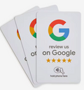 Liggende NFC Google-reviewkaarten, plat model