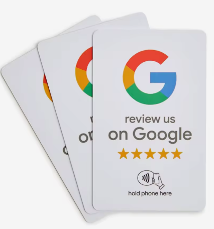 Liggende NFC Google-reviewkaarten, plat model